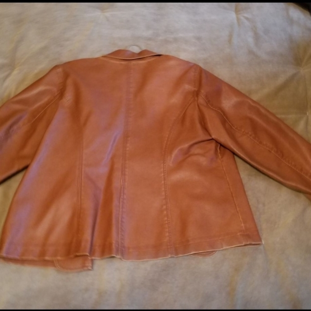 New With Tags Vintage Brown Leather Jacket/Blazer - Picture 7 of 7